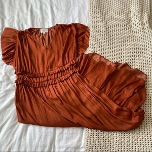 Böhme Willa Ruffle Dress in Rust - Size Large